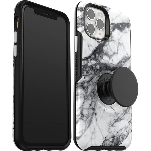 OtterBox   Pop Symmetry Series Case for iPhone 11 Pro, White Marble Graphic