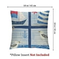 thumbnail image 4 of Seagulls Throw Pillow Cushion Case, Nautical Inspired Seagull Lighthouse Life and Sailboat Wooden Board Background, Modern Accent Double-Sided Digital Printing, 4 of 7
