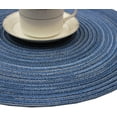 thumbnail image 3 of Nvzi Round Woven Placemats Set of 6, Elegant 15 inch Placemats for Dining Tables Indoor Outdoor Party Decor (Blue), 3 of 6