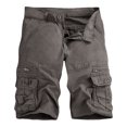 thumbnail image 2 of JTieacloth Mens Cotton Overalls Shorts Cotton Shorts Pocket Leisure Exercise Mens Shorts Without Belts Mens Loose Cargo Shorts Gray, 2 of 7
