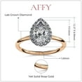 thumbnail image 2 of IGI Certified Lab Grown Diamond Halo Solitaire Engagement Rings for Women, Center 9x6mm Pear Cut Anniversary Wedding Rings In 14K Solid Rose Gold F-G, VS-SI Quality (1.35 Cttw) Ring Size-7, 2 of 7