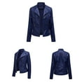 thumbnail image 7 of ZAZYULZ Slim Fit Leather Jacket Womens Thin Lapel Collar Motorcycle Jacket Leather Transitional Jacket(Dark Blue,Xxxxl), 7 of 7
