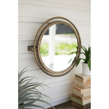 Kalalou CLL2253 Round Wall Mirror with Adjustable Bracket - Large