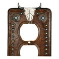 thumbnail image 4 of Set of 2 Western Cow Skull Turquoise Concho Wall Double Receptacle Switch Plates, 4 of 10