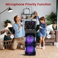 thumbnail image 6 of Pyle Portable Bluetooth PA Speaker - 600W Dual 10 Rechargeable Indoor/Outdoor BT Karaoke Audio System -LED Display, FM/AUX/MP3/USB/SD, 1/4" in, Handle, Wheels -Wireless Mic, Remote Control, 6 of 7