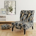 thumbnail image 2 of Designart "Glamboy Pailleté en Gris et Or" Chaise d'Appoint Rembourrée - Fauteuil Glam pour Salon, 2 of 7