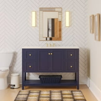 Lakeshore 48" Bathroom Vanity with Royal Blue Cabinet and Engineered White Top