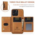 thumbnail image 5 of SaniMore Case for iPhone 14 Pro Max 6.7", Retro PU Leather Case Soft TPU Inner Detachable Magnetic Folding Card Pocket Flip Kickstand Anti-drop Shockproof Protectiive Case For iPhone 14 Pro Max, Brown, 5 of 9