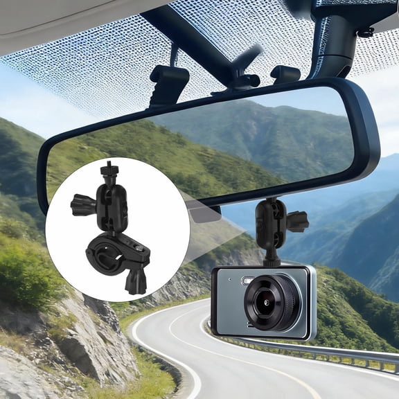 Uonlytech Car Dash Cam Mirror Mount Black Plastic Rear View Camera Holder with Discreet Placement and Easy Installation