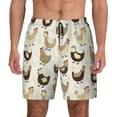 thumbnail image 2 of Picia Funny Chicken pattern Mens Swim Trunks with Compression Liner Stretch Beach Shorts Quick Dry with Zipper Pockets No-Chafing Board Shorts-XX-Large, 2 of 9