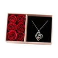 thumbnail image 2 of Clearance! Valentines Day Decorations Valentine's Day Jewelry Box Gift Box with Six Roses Ring Pendant Bracelet Box Flip Top Box with Eternal Life. A Box of Flowers, 2 of 8