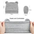thumbnail image 1 of Newborn Baby Hats and Mittens Set Solid Color Cotton Caps Gloves for Baby Boys and Girls, Hospital Hat, 1 of 5