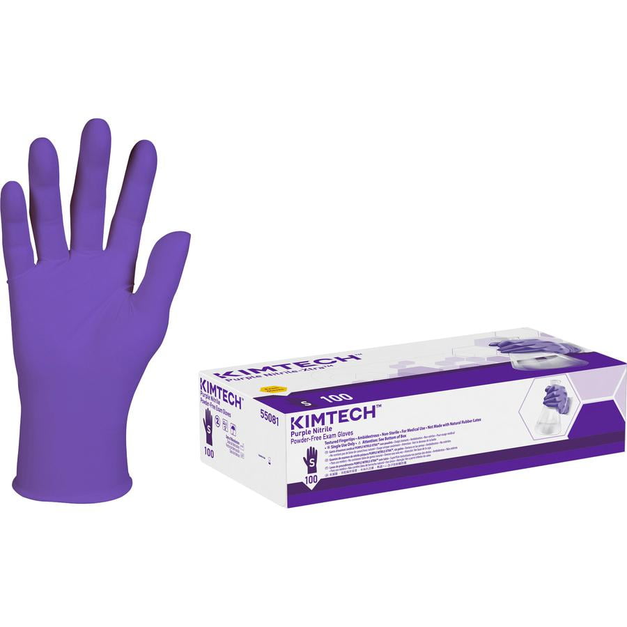 Kimberly-Clark PROFESSIONAL Protective Gear Exam Nitrile Disposable Gloves, Small, Purple, 100 Count