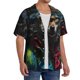 thumbnail image 2 of Balery Vintage Wolf Warrior Camisa Casual de Manga Corta con Botones para Hombre, Texturizada, Estilo Cubano, para Playa, Verano-Medium, 2 of 5