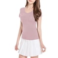 thumbnail image 4 of VLOOCKLW Women's Modal Built-in Bra Padded Active Camisole Short Sleeves Pajama Casual Tops T-Shirt, 4 of 9