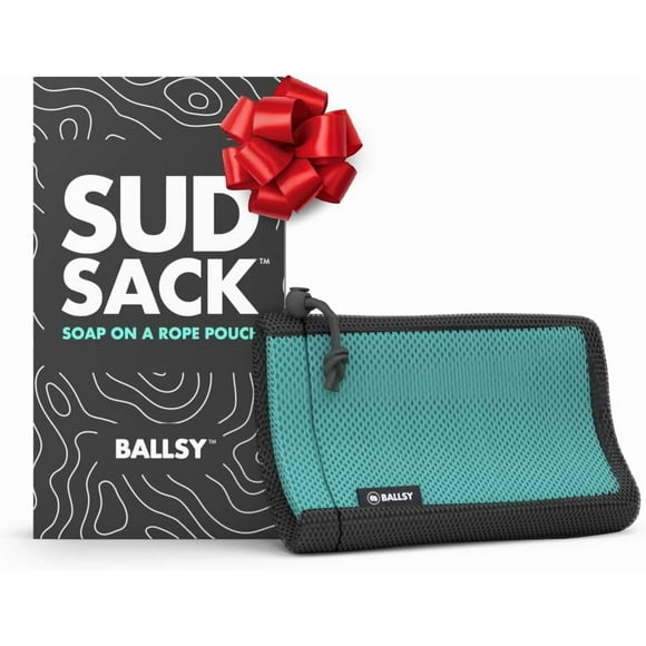 Ballsy Sud Sack - Esponja exfoliante para baños y duchas, compatible con Duke Cannon y barras relacionadas, color azul