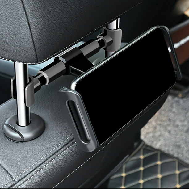 pstuiky Asiento de automóvil de aleación almohada trasera montada en el vehículo marco para teléfono móvil marco plano giratorio y telescópico (deducción de tarjeta)