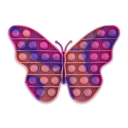 Gotta Pop Fidget Pop It Toy, 5.5" x 6.25 Pink and Purple Butterfly