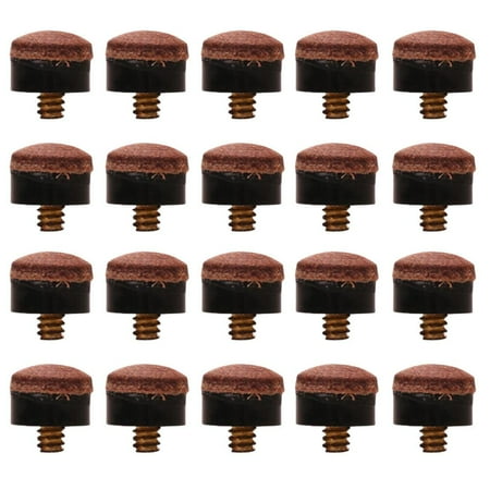 20 Pieces/Pack 12mm Billiards Screw-On Pool Cue Replacement Tips