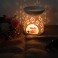 thumbnail image 3 of Mosiee Ceramic Flower Pattern Wax Oil Burners, Wax Melts Candle Warmer for Home Decor, 3 of 8