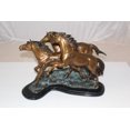thumbnail image 2 of Four Horses Running Bronze Statue – Weather-Resistant Stunning Sculpture, Elegant Decor for Home, Office, or Garden Art Piece for Horse Lovers – 20”L x 14”W x 12”H, 2 of 14