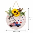 thumbnail image 3 of 4th of July Wreath, Patriotic Wreaths for Front Door Wooden Welcome Wreath for Front Door, Independence Memorial Day Decorations - Round Outdoor Door Hanger for Porch, Wall, Window Decor, 3 of 9