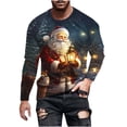 thumbnail image 2 of WXLWZYWL Christmas Long Sleeve T-Shirts for Men Funny Xmas Holiday Printed Tops, Vacation Christmas Shirt Crewneck Tees, 2 of 5