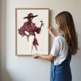 thumbnail image 6 of Red Wine Cowgirl Print | Modern Western Wall Art | Burgundy Editorial Style Pain, Matte Canvas Stretched, Posters for Room Bedroom Living Room Bathroom Wall Decor, Posters & Art Prints, Gift., 6 of 7