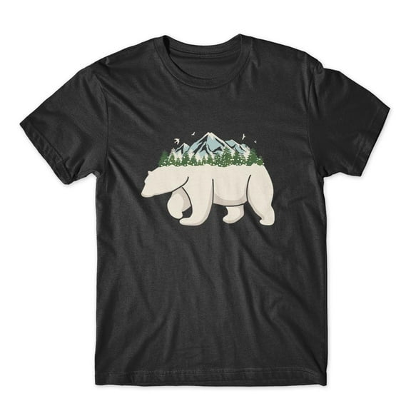 Mighty Circus Polar Bear Wild Mountain T-Shirt 100% Cotton Premium Tee NEW - Black, Extra Large