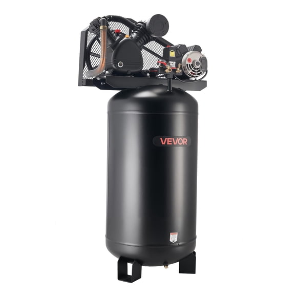 VEVOR 80 Gallons Heavy-Duty Air Compressor, 5HP 10 SCFM at 90PSI Air Compressors Max 175PSI Pressure, Oil-Lubricated Compressor Tank, Large Workshops (230V 60Hz, No-Plug)