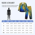 thumbnail image 4 of Susaid Peacocks Print Men's Long Sleeve Pajama Set, Two-Piece Button-Down Loungewear PJs Set, Comfortable Sleepwear for Relaxation-Large, 4 of 7