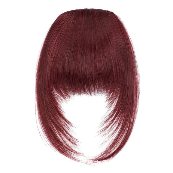 XmhyTop-A Clip-On Fringe Hairpiece with Temple Clips Synthetic Bangs for Daily Hair Styling Extensions,W07