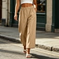 thumbnail image 5 of HomeDM Capris Pants for Women Wide Leg Pants with Pockets High Waisted Coffee Lounge Work Trousers Size 3XL, 5 of 9