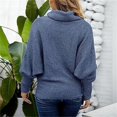 thumbnail image 7 of Foreseew Sweaters Women Solid Turtleneck Mock, Teepors Batwing Cowl Neck Sweater, Oversized Pullover with Pockets, 7 of 7
