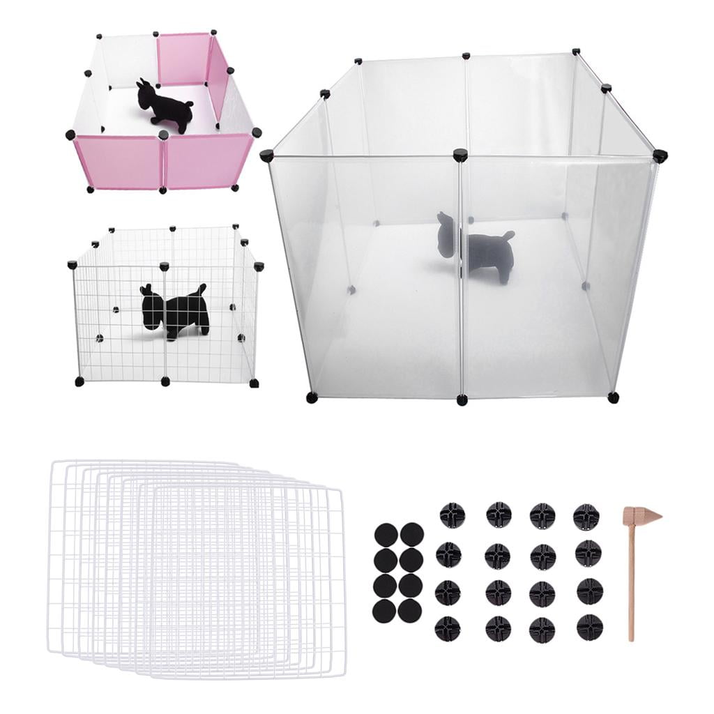 EHJRE 8Panels Playpen Cage Hamster Rabbit Guinea Pig Chinchilla Rat , Multicolor, S-White+Iron