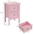 thumbnail image 6 of UBesGoo Nightstand End Table with 2 Drawer,Pink Finish, 6 of 8