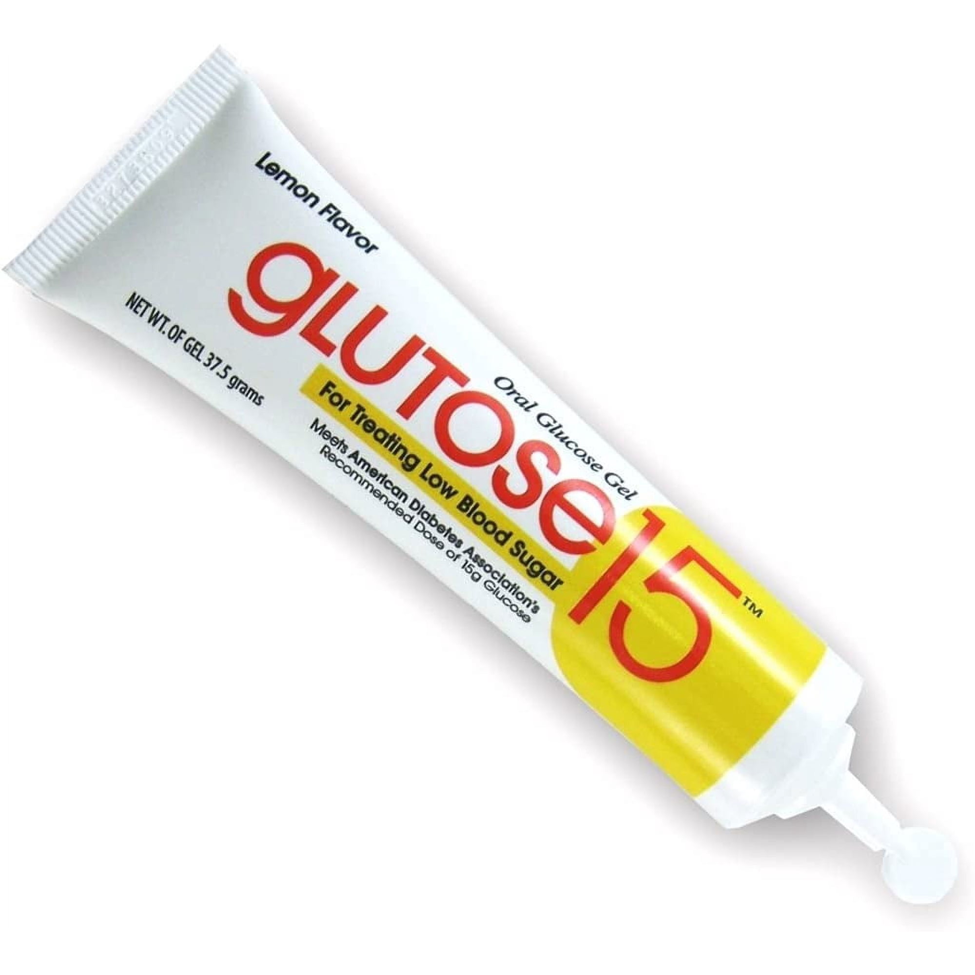 Glutose 15 TAspirin Tube Low Blood Sugar Oral Glucose Gel Lemon Flavor, 3.75gm