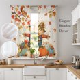 thumbnail image 3 of Fall Scarecrows Sheer Curtains 63 Inches Long, Thanksgiving Autumn Pumpkins Leaves Beige Light Filtering Window Curtains for Living Room, Rod Pocket Voile Sheer Curtain Drapes, 52"W x 63"L, 2 Panels, 3 of 9
