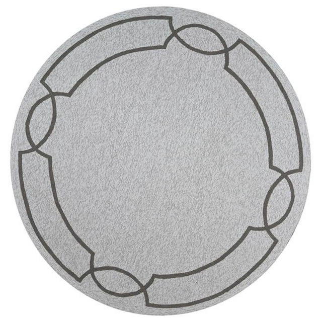 HomeRoots 354105 7 ft. Round UV-Treated Polypropylene Oatmeal Area Rug