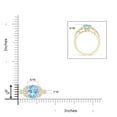 thumbnail image 4 of Angara Natural 1.5 Ct. Aquamarine with Diamond Side Stone Ring in 14K Yellow Gold for Women (Ring Size: 3.5), 4 of 9