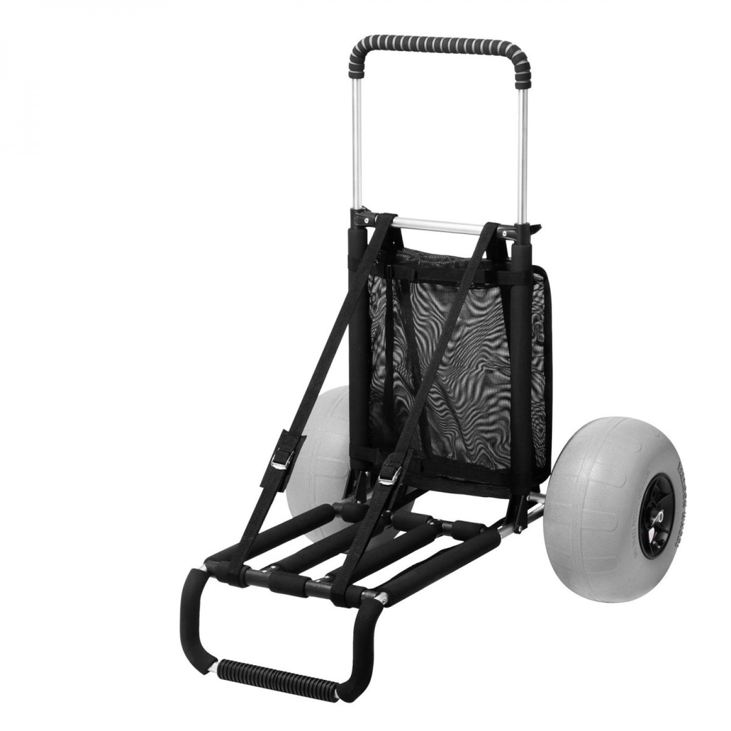 Heavy Duty Beach Dolly with 12 Inch Balloon Wheels 165LBS Capacity Folding Adjustable Height