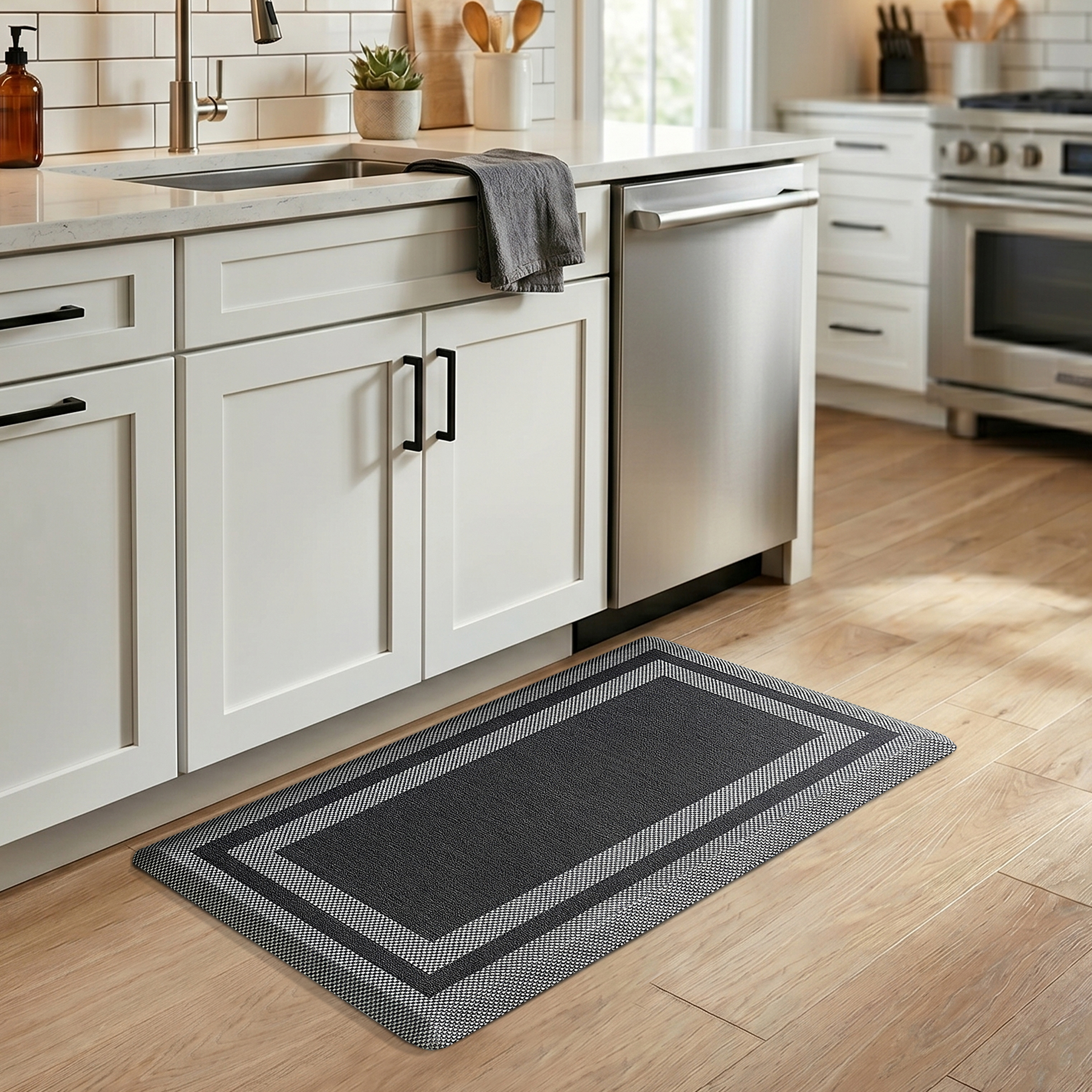 Allure Extra Comfort Anti Fatigue Mat 20x39 - Border - Black