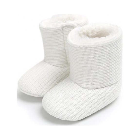 Baby Girls Winter Warm Snow Boots,Premium Knitted Thick Fleece Soft Sole Non-slip Booties Toddlers Shoes,for 0-18M Infant Boys Girls