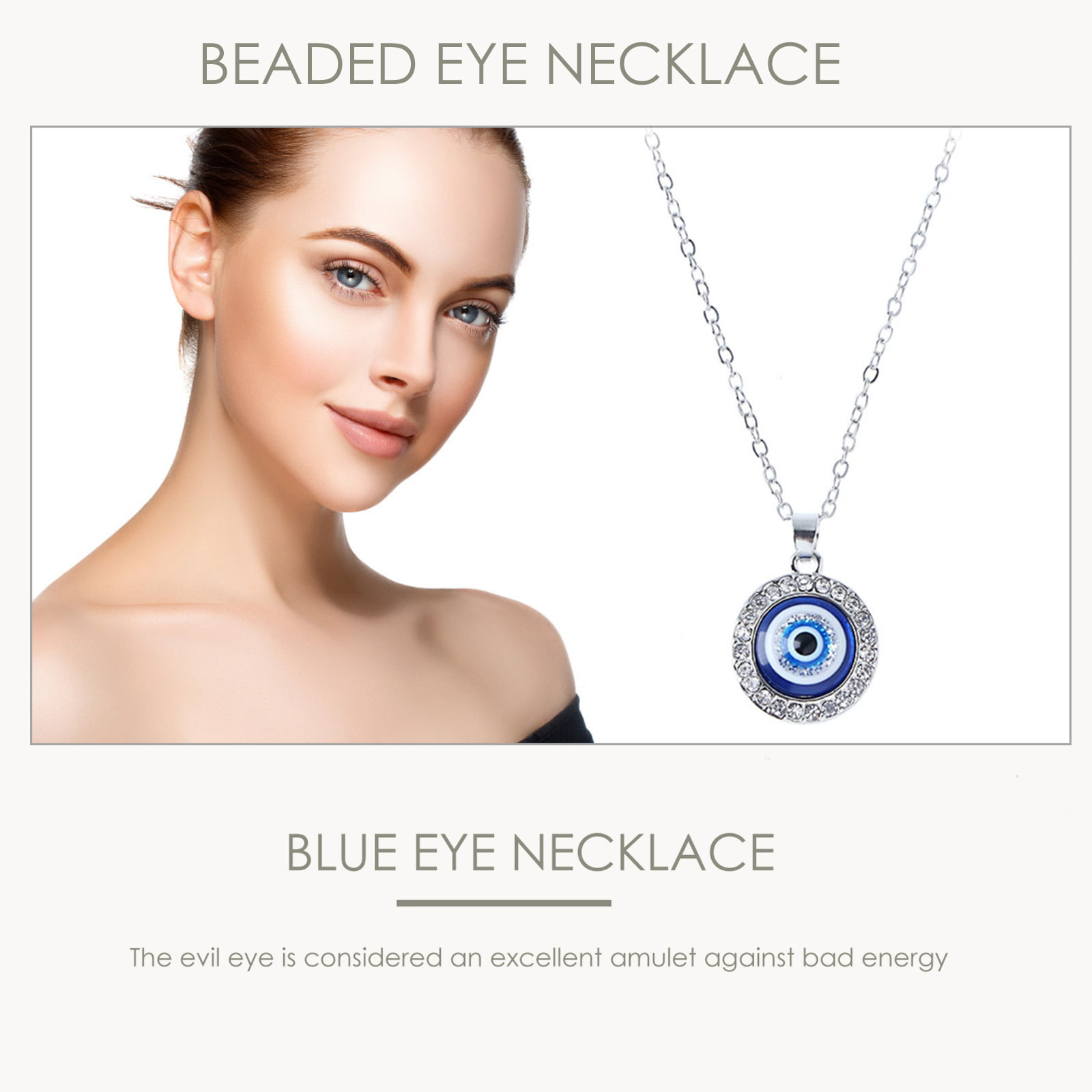 Teardrop Evil Eye Sterling Silver Necklace - GREEK ROOTS Evil Eye