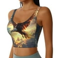 thumbnail image 2 of Daiia Golden Sky Bald Eagle Printed Women's Sports Bra, Breathable Activewear Bra with U-Back Design and Removable Pads, Comfortable and Supportive for Yoga, Workout-Small, 2 of 8