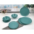 Mainstays 12Piece EcoFriendly Dinnerware Set, Aqua