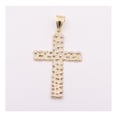 thumbnail image 5 of Diamond-Cut Nugget Textured Cross Unisex Adult Pendant 10K Yellow White Gold, 4.30 Gr – Goldum NYC, 5 of 6