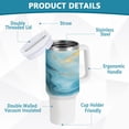 thumbnail image 4 of 40 Oz Car Handle Water Bottle Water Cup Water Bottle Water Jug Coffee Cup Travel Water Bottle Beautiful Marble, 4 of 8