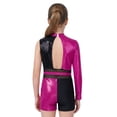 thumbnail image 3 of TiaoBug Gymnastics Leotard for Girls Cheerleading Outfit Sequin Color Block Short Jumpsuit Tumbling Biketard Hot Pink 16, 3 of 7