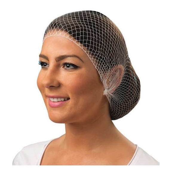 Cellucap Hairnet, Nylon, 24 in Dia., White, L, 144 PK HN3WTM